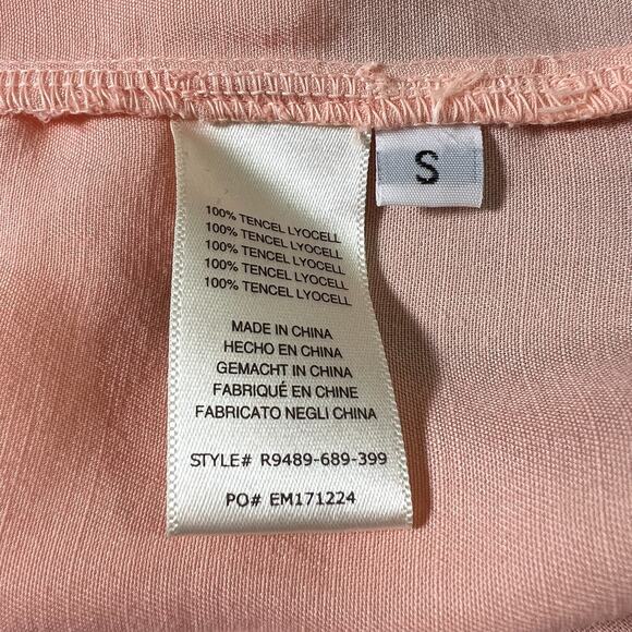 Anthropologie‎ Cloth & Stone Peach Flutter Sleeve Button Front Blouse Size Small - Picture 5 of 6